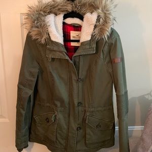 Hollister Army Green Winter Coat